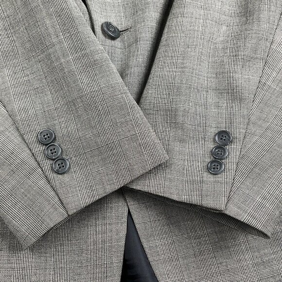 Sterling & Hunt Kuppenheimer Blazer Men‎ 44 Black White Plaid Premier Ed USA VTG - Picture 16 of 16